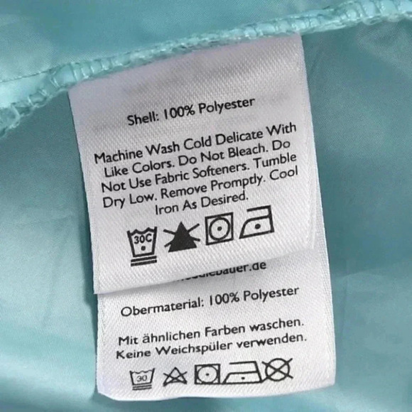 Eddie Bauer Windbreaker Jacket Turquoise Blue Lightweight Hooded Size Large - Picture 7 of 8